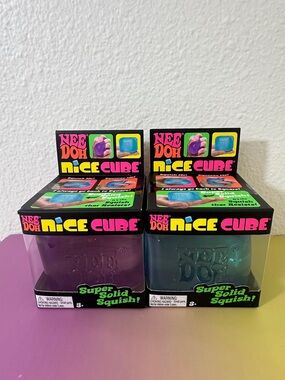 NeeDoh NICE CUBE Squishy Fidget Sensory Toy Purple & Blue TWO, NEW, Viral TikTok